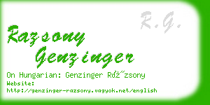 razsony genzinger business card